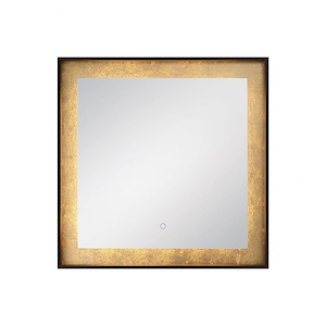 32 Inch 39W 1 Led Square Edge-Lit Gold Leaf Mirror - 1212626