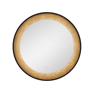 30 Inch 29W 1 Led Round Edge-Lit Gold Leaf Mirror - 1212412