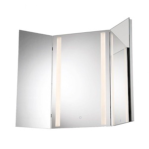 36W 1 Led Small Tri-Fold Back-Lit Mirror - 43.5 Inches Wide - 1212704