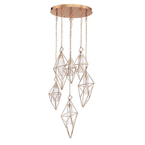 Verdino - 30W Led Round Chandelier In Art Deco Glam Style - 24.5 Inches Wide By 24 Inches High