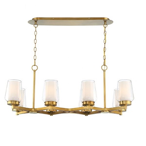 Manchester Linear Chandelier 8 Light - 16 Inches Wide by 18 Inches High