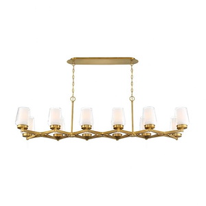 Manchester Linear Chandelier 12 Light - 16 Inches Wide by 18 Inches High