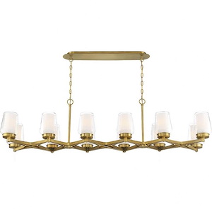 Manchester Linear Chandelier 12 Light - 16 Inches Wide by 18 Inches High