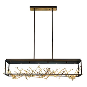 Aerie Rectangular Chandelier 8 Light Metal