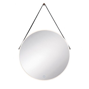 27W 1 Led Strap Edge-Lit Round Mirror - 23.75 Inches Wide By 31 Inches High - 1212267