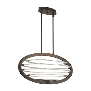 Ombra - 110W 2 LED Oval Chandelier in Transitional Style - 17.25 Inches Wide by 17.25 Inches High