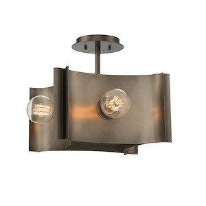 Metallo - 4 Light Semi-Flush Mount in Transitional Style - 17 Inches Wide by 12.5 Inches High