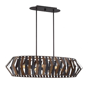 Bevelo - 6 Light Oval Chandelier In Transitional Industrial Style - 2.75 Inches Wide By 8 Inches High