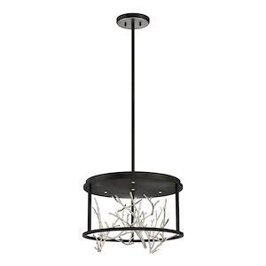 Aerie - 24W 4 LED Round Chandelier in Transitional Style - 19 Inches Wide by 12.5 Inches High