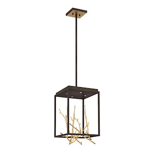 Aerie - 24W 4 LED Square Chandelier in Transitional Style - 12.5 Inches Wide by 18.75 Inches High