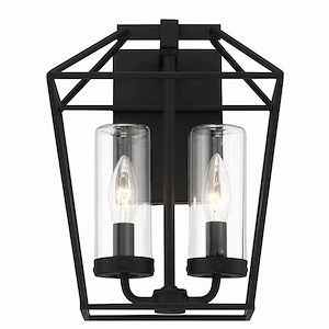 Bastille - 2 Light Outdoor Wall Mount In Contemporary Style 12 Inches Tall And 9.5 Inches Wide