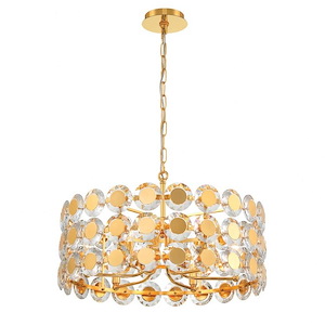 Perrene - 6 Light Pendant In Glam Style-14 Inches Tall and 23.5 Inches Wide