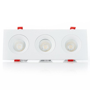 Midway - 36W 1 LED 3.5 Inch Rectangular Triple Regressed Gimbal In Contemporary Style-3.18 Inches Tall and 3.18 Inches Wide