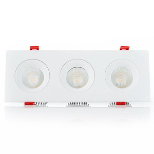 Midway - 36W 1 LED 3.5 Inch Rectangular Triple Regressed Gimbal (Set of 4) In Contemporary Style-3.18 Inches Tall and 3.18 Inches Wide
