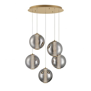 Atomo - 175W 5 LED Pendant In Contemporary Style-9.25 Inches Tall and 25.75 Inches Wide