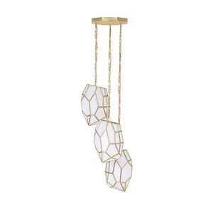 Heera - 3 Light Pendant In Geometric Style-87 Inches Tall and 18 Inches Wide - 1299249