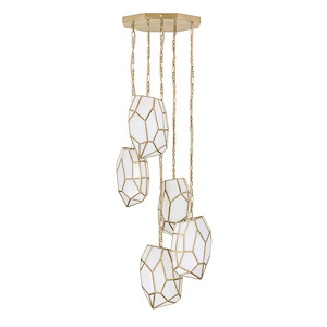 Heera - 5 Light Pendant In Geometric Style-87 Inches Tall and 24 Inches Wide