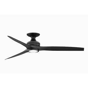 Spitfire - 3 Blade Flush Ceiling Fan with Light Kit-9.5 Inches Tall and 60 Inches Wide - 1303026