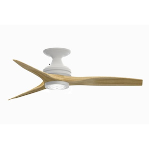 Spitfire - 3 Blade Flush Ceiling Fan with Light Kit-9.5 Inches Tall and 48 Inches Wide