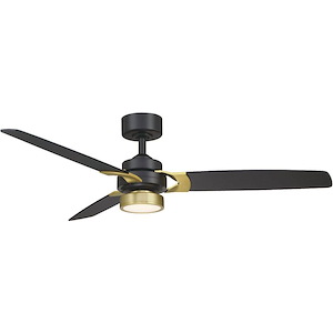 Amped - 3 Blade Ceiling Fan with Light Kit-12.89 Inches Tall and 52 Inches Wide