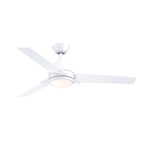 Pyramid - 3 Blade Indoor/Outdoor Ceiling Fan with Light Kit-14.52 Inches Tall and 52 Inches Wide