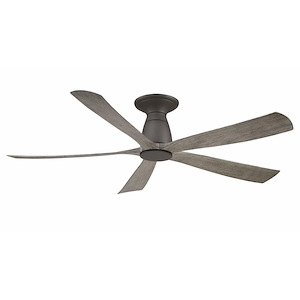 Kute - 5 Blade Flush Ceiling Fan-13.93 Inches Tall and 52 Inches Wide