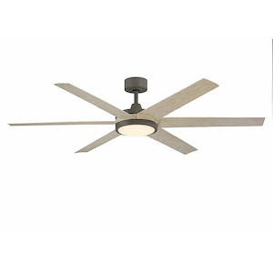 Brawn - 6 Blade Indoor/Outdoor Ceiling Fan with Light Kit-14.6 Inches Tall and 64 Inches Wide
