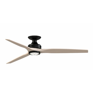 Spitfire - 3 Blade Flush Ceiling Fan with Light Kit-21.08 Inches Tall and 64 Inches Wide - 1278468