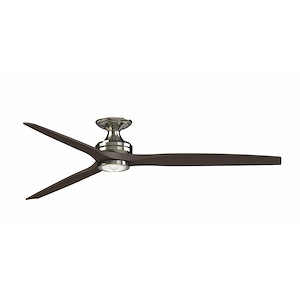 Spitfire - 3 Blade Flush Ceiling Fan with Light Kit-21.08 Inches Tall and 72 Inches Wide - 1278480