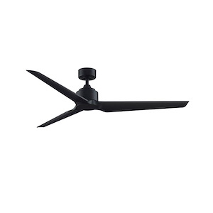 TriAire Custom - 3 Blade Indoor/Outdoor Marine Grade Ceiling Fan with Light Kit-12.42 Inches Tall and 64 Inches Wide