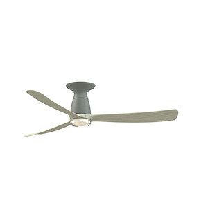 Kute - 3 Blade Flush Ceiling Fan with DW Light Kit-11.12 Inch Tall and 52 Inch Wide - 1376962