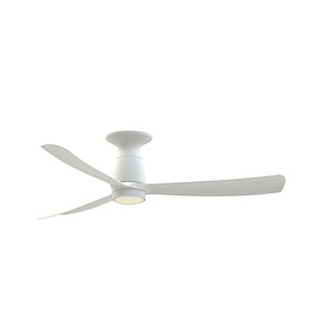 Kute - 3 Blade Flush Ceiling Fan with Knurled Light Kit-11.7 Inch Tall and 52 Inch Wide - 1376964