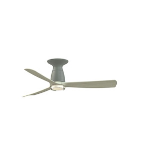 Kute - 3 Blade Flush Ceiling Fan with DW Light Kit-11.12 Inch Tall and 44 Inch Wide - 1376969