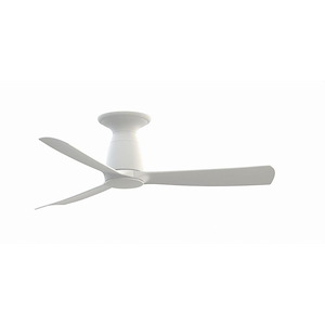 Kute - 3 Blade Flush Ceiling Fan-13.1 Inches Tall and 44 Inches Wide - 1278539