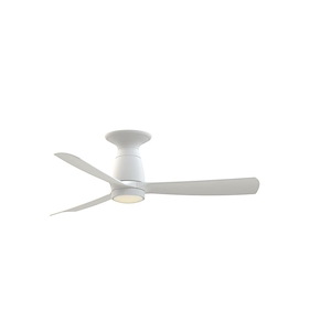 Kute - 3 Blade Flush Ceiling Fan with Knurled Light Kit-11.7 Inch Tall and 44 Inch Wide - 1376971