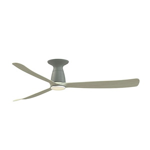 Kute - 3 Blade Flush Ceiling Fan with Light Kit-11.1 Inch Tall and 60 Inch Wide - 1376981