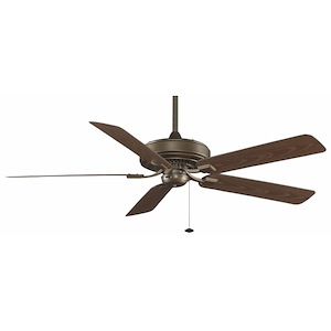 Edgewood Deluxe 5 Blade Ceiling Fan and Optional Light Kit - 60 Inches Wide by 14.62 Inches High - 409211