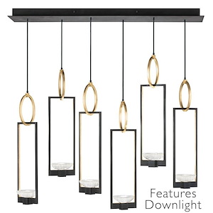 Delphi - 96W 12 LED Rectangular Pendant In Modern Style-28 Inches Tall and 48 Inches Wide