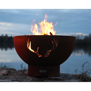 Antlers - Wood Burning - 36 Inch Wide - 24 Inch Tall - Fire Pit