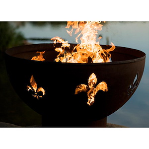 Fleur De Lis - Wood Burning - 36 Inch Wide - 24 Inch Tall - Fire Pit