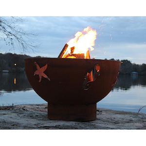 Sea Creatures - Wood Burning - 36 Inch Wide - 24 Inch Tall - Fire Pit