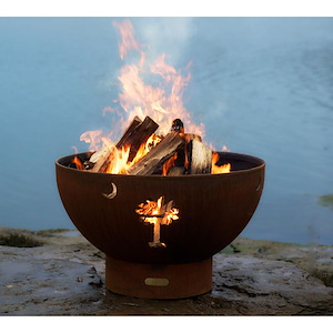 Tropical Moon - Wood Burning - 36 Inch Wide - 24 Inch Tall - Fire Pit