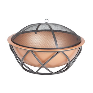 Barzelonia - 26 Inch Round Copper Look Fire Pit