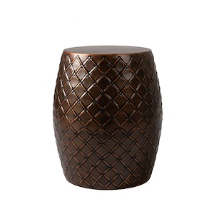 Braga - Metal Stool-Table-Container In Copper Finish