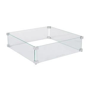 Tempered Glass Wind Guard For Square Fire Pits - 1011841