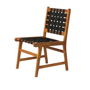 Sava - Indoor-Outdoor Armless Dining Side Chair in Black Webbing