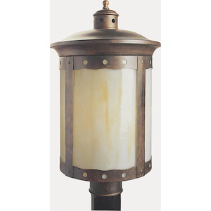 Rancho - 1 Light Outdoor Post Lantern-19 Inches Tall and 10.5 Inches Wide