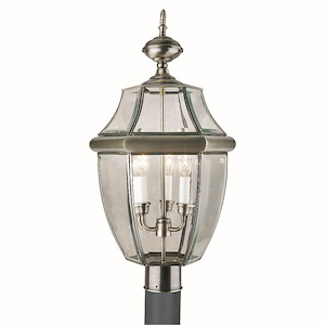 Cambridge - 3 Light Outdoor Post Lantern-24 Inches Tall and 12 Inches Wide