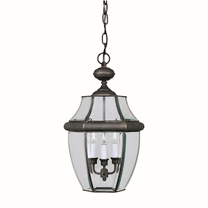 Cambridge - 3 Light Outdoor Post Lantern-21 Inches Tall and 12 Inches Wide - 129