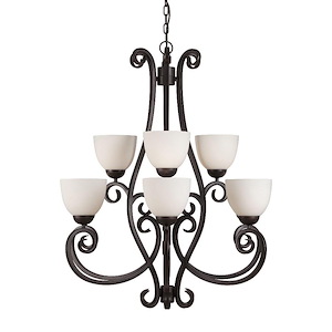 Sutter - 9 Light 2-Tier Chandelier In Classic Style-38 Inches Tall and 33 Inches Wide - 1032138